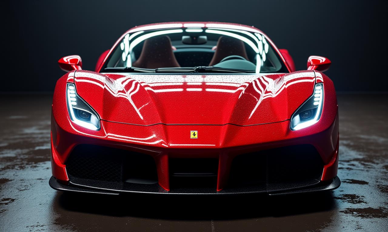 Maşină sport de lux strălucind după detailing